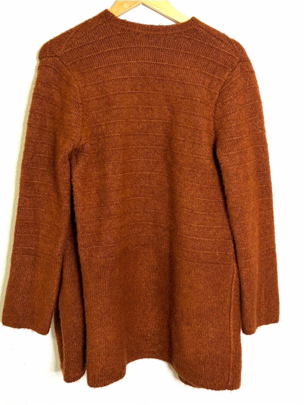 Old Navy Burnt Orange Open-Front Women's Cardigan sweater jacket duster M - Picture 6 of 7